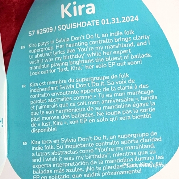 KIRA 🦔 FTM Red & White Hedgehog Girly Goth Squad Original Squishmallow ☆ NWT ☆ - Picture 4 of 8